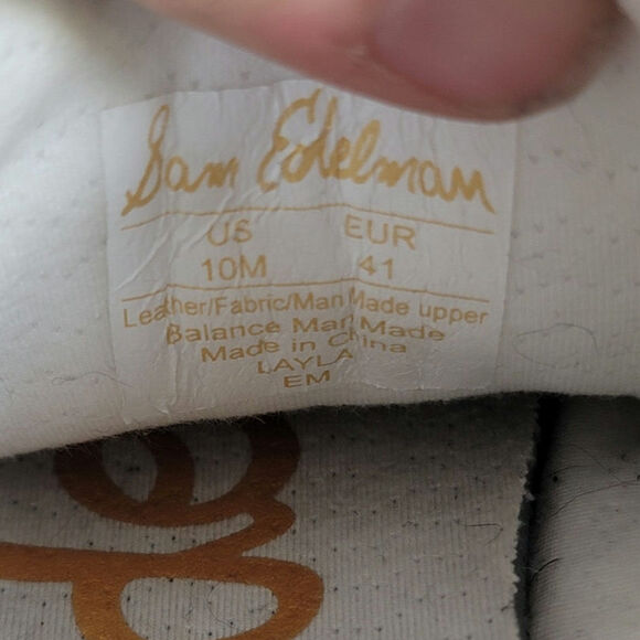 SAM EDELMAN LAYLA SNEAKER IN BLACK/WHITE SUEDE, SZ 10 - Picture 10 of 16